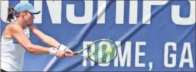  ?? File, Jeremy Stewart / RN-T ?? North Carolina’s Haley Carter hits the ball during a semifinal match during the 2017 ACC Tennis Championsh­ips at the Rome Tennis Center at Berry College. Rome Sports and the ACC announced Thursday the event will return to the facility in 2020.