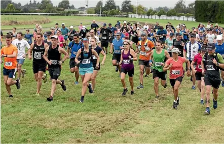  ?? JOHN BISSET/STUFF ?? On your marks, get set, go! Almost 500 entrants ran, walked, and biked on Sunday in the Geraldine Multi Challenge Race.