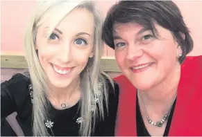  ??  ?? The tweeted picture of Carla and Arlene Foster that prompted so many offensive posts