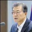  ?? REUTERS ?? South Korean President Moon Jaein