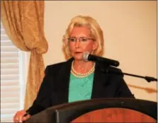  ?? SUBMITTED PHOTOS ?? Lilly Ledbetter, a civil rights and labor leader advocating for equal pay for women, spoke at the Chester County Democratic Women’s Leadership Initiative at their fall gala.