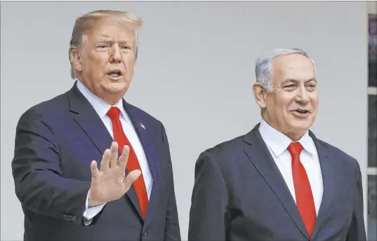  ?? Manuel Balce Ceneta The Associated Press file ?? President Donald Trump welcomes Israeli Prime Minister Benjamin Netanyahu to the White House in March.