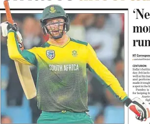  ?? BCCI ?? ■ Heinrich Klassen hit a matchwinni­ng 30ball 69 against India in the second T20I held at SuperSport Park in Centurion on Wednesday.