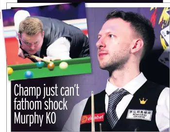  ??  ?? JUDD CAN’T bELIEVE IT
Trump reflects on his shock loss at the Masters to Shaun Murphy, inset