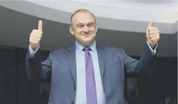  ??  ?? 0 Sir Ed Davey was yesterday confirmed as Lib Dem leader, a position he has held in an acting capacity since Jo Swinson lost her seat in the 2019 general election