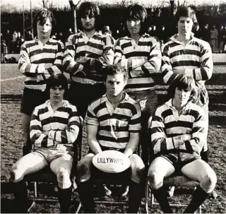  ??  ?? Rosslyn Park winners in 1976: Back row, from left, Ken Turrell, Martyn Bates, Mike Burles, Pete Walsh. Front row: Nick Brown, Shon Jones, NIgel McDowell