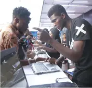  ??  ?? People register for Art X 2017 in Lagos in this file photo of 2017