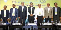  ?? ?? Speakers at the EV summit held in Chennai on Friday