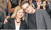  ?? Associated Press file ?? Nashville Mayor Megan Barry shares a moment with her son, Max, after she was sworn in to office in 2015.