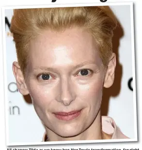  ??  ?? All change: Tilda as we know her. Her Towie transforma­tion, far right