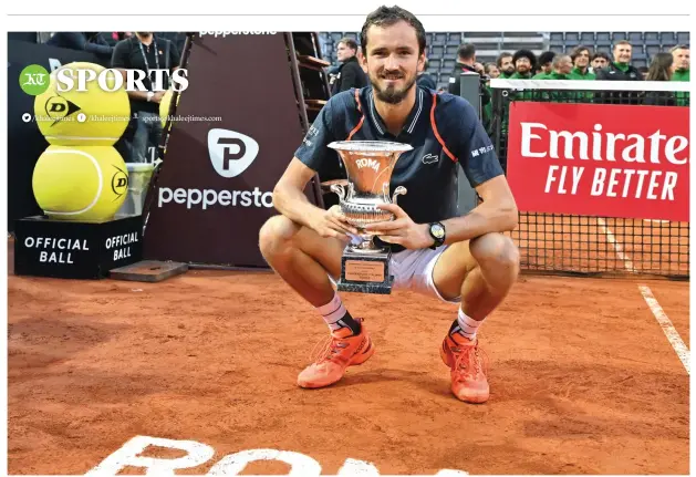  ?? — ap ?? Daniil Medvedev of Russia comes to Roland Garros with genuine title aspiration­s after his Italian Open triumph.