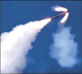  ?? AP ?? Video footage taken from a Russian Defense Ministry official web site shows a Russian military missile launched from a Bastion missile launcher in Syria.