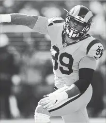  ?? EZRA SHAW
GETTY IMAGES ?? Aaron Donald of the Los Angeles Rams had four sacks against the San Francisco 49ers on Sunday’s 39-10 win in Santa Clara, Cal.