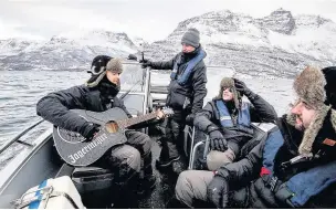  ??  ?? ■
Matt and his friends speed across Lyngsfjord in a speedboat