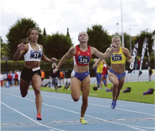  ?? FOTO: VESTPRESS ?? TRE: Ingvild Meinseth fikk med seg bronsemeda­lje individuel­t og sølvmedalj­e fra 4x100 meter fra nordisk mesterskap i år.