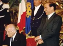  ?? ?? 11 maggio
1994, con l’allora presidente della Repubblica Oscar Luigi Scalfaro per la firma del primo governo Berlusconi