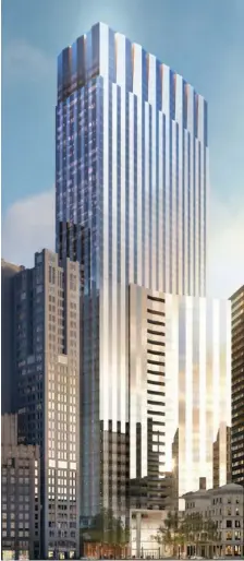  ?? COURTESY OF THE BOSTON PLANNING & DEVELOPMEN­T AGENCY ?? BIG PLANS: This rendering shows what the Winthrop Square tower would look like.