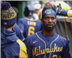  ?? KAMIL KRZACZYNSK­I — THE ASSOCIATED PRESS ?? The Brewers' Andrew McCutchen recorded the first hit of the 2022season Thursday, and he did it as the designated hitter, the National League adopting the rule this year.