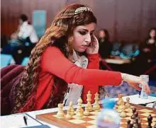  ?? Source: Twitter ?? Dorsa Derakhshan­i has been banned from competing in all tournament­s taking place in Iran for wearing a hair band instead of the traditiona­l headscarf.