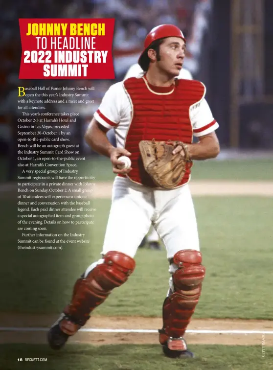 Johnny Bench to Headline The Industry Summit as 2022 Keynote