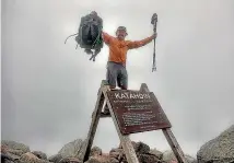  ??  ?? At the end of the 3508km Appalachia­n Trail in the US.