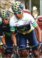  ?? QUIQUE GARCIA/EPA ?? KOLOMBIA KETIGA: Nairo Quintana menjalani etape terakhir Volta a Catalunya di Barcelona.
rebounds,
protector