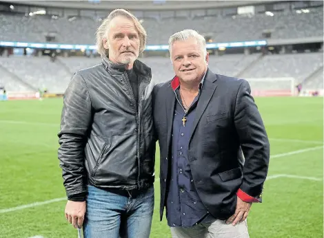  ?? Picture: RYAN WILKISKY/BACKPAGE PIX ?? OLD CONNECTION: Newly appointed Cape Town City head coach Jan Olde Riekerink, left, with club owner John Comitis before the Absa Premiershi­p match against Polokwane City at Cape Town Stadium on Wednesday