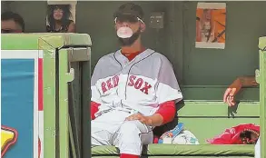  ?? StaFF pHOtO by matt WeSt ?? CHEW ON THIS: David Price, activated from the disabled list, blows a bubble in the bullpen during yesterday’s game.