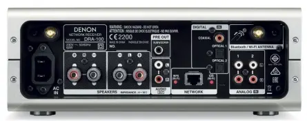  ??  ?? Inputs & outputs Two analogue inputs and four digital inputs (including USB slot on the front), with line-level and speaker outputs and a subwoofer option. Streaming There’s Bluetooth, plus networking via Wi-Fi or Ethernet for Spotify Connect, internet...