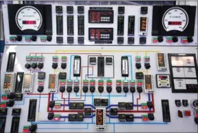  ?? LEAH NASH/THE NEW YORK TIMES ?? The control panel for a test facility where the performanc­e of the Westinghou­se AP1000 Reactor was being assessed using a 1/4 scale model of the already existing reactor, in Corvallis, Oregon, in 2013.