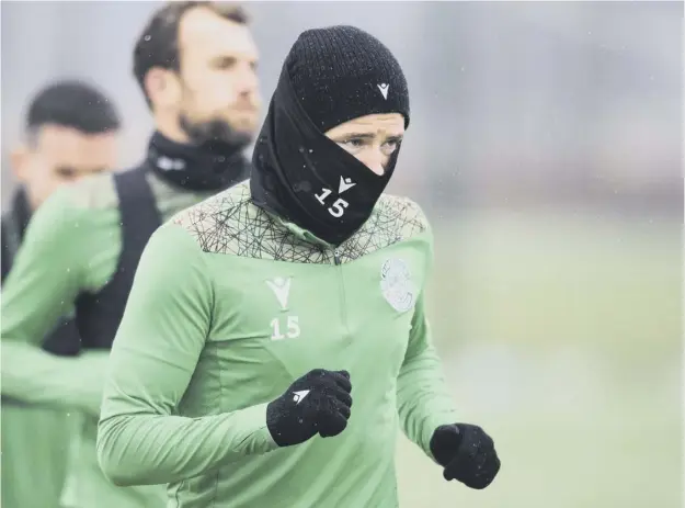 ??  ?? 0 Kevin Nisbet has attracted interest from Sheffield United and Sunderland but the 23-year-old Hibs striker says he is not looking to manufactur­e a move.