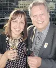  ??  ?? B.C. Hospitalit­y Foundation executive director Rowena Veylan and Richard Carras toast the Dish ’n’ Dazzle benefit with Cono Sur wine.