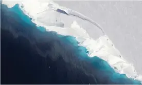  ?? Photograph: Nasa/OIB/Jeremy Harbeck/EPA ?? The Thwaites glacier in Antarctica, where ice is now melting on a massive scale.