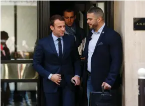  ??  ?? FOLLOWING SUNDAY’s first round of presidenti­al elections in France, candidates Marine Le Pen (left) and Emmanuel Macron appear in Paris yesterday.