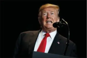  ?? EVAN VUCCI — THE ASSOCIATED PRESS ?? In this photo, President Donald Trump speaks during the National Prayer Breakfast, in Washington.