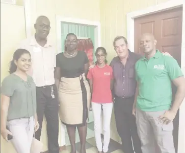  ??  ?? From left to right are Electra Coonjah, sixth form student at Nations University; Robert Bourne, teacher at the Detention Centre; Yvette Sancho, Administra­tor of the Centre; Surujdai Mukhram, EPIC Guyana Programme Coordinato­r; Dr. Brian O’Toole,...