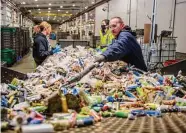  ?? Nina Riggio/New York Times ?? Heath Millim shovels discarded batteries at Redwood Materials in Carson City, Nev.