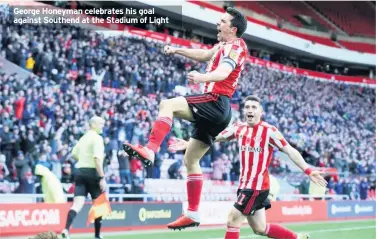  ??  ?? George Honeyman celebrates his goal against Southend at the Stadium of Light