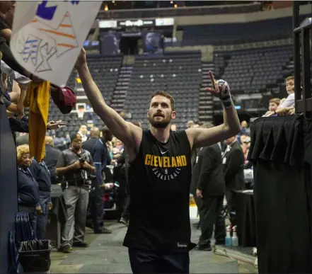  ??  ?? Associated Press fileCavali­ers forward Kevin Love will given the Arthur Ashe Courage Award at The ESPYs.