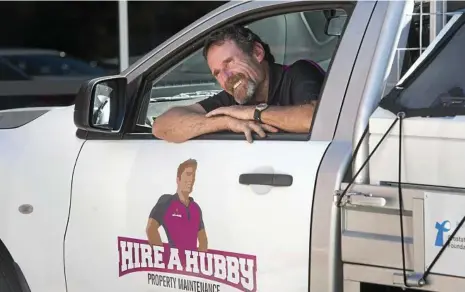  ?? PHOTO: NEV MADSEN ?? GUNS FOR HIRE: Brett Williams has given up his more than 30-year career in the transport industry to open his own Hire A Hubby franchise in East Toowoomba.