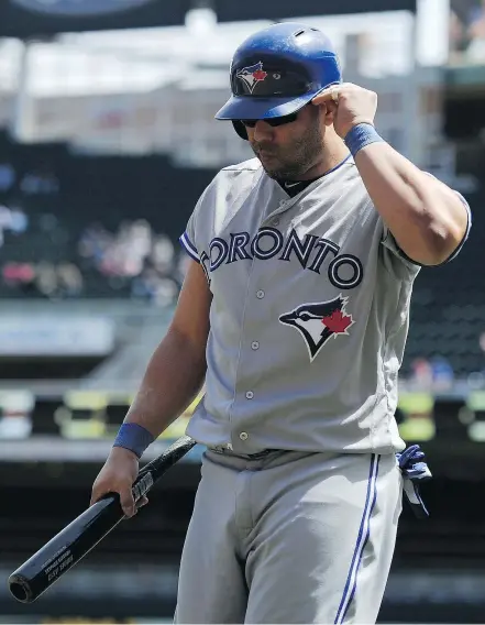  ?? — GETTY IMAGES FILES ?? Blue Jays designated hitter Kendrys Morales is batting .154 with three home runs.