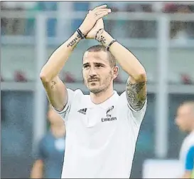  ?? FOTO: AP ?? Bonucci debutará en Europa como nuevo jugador del Milan