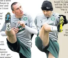  ??  ?? Scott Brown and Paul Hartley train together at Celtic in 2008