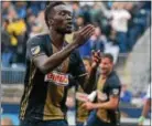  ?? MICHALE REEVES — FOR DIGITAL FIRST MEDIA ?? Thanks to a team-high nine goals by CJ Sapong, the ‘streaky’ Union are still in MLS’ playoff hunt with a little less than a half-season to go.
