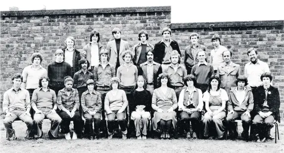  ??  ?? Stuart Williams is back row, first on the left, with the rest of his Tutorial group, under Pete Howes, at the Wednesbury School of Photograph­y, 1980