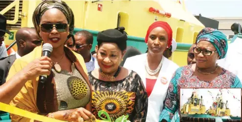  ??  ?? From left: Member Senate Committee on Marine Transport, Sen. Binta Garba; President, Lagos Chamber of Commerce and Industry, Mrs Nike Akande; Managing Director, Nigeria Ports Authority (NPA), Hadiza Bala Usman; and NPA Board member, Mrs Constance H....