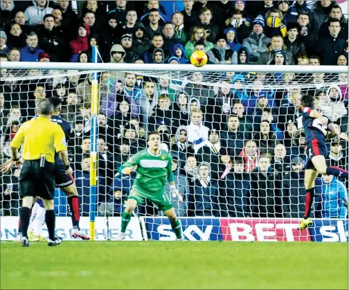  ??  ?? WINNER: Rotherham United midfielder Joe Newell scores the game’s only goal