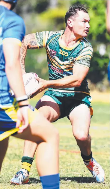  ?? Picture: ZAK SIMMONDS ?? DETERMINED: Aaron Jolley in action for Cairns during the Foley Shield Northern Division rugby league carnival in Townsville. He will represent Northern Marlins this weekend.