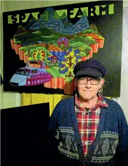  ??  ?? Auckland psychedeli­c artist Archie Bowie, who painted the Space Farm album cover.