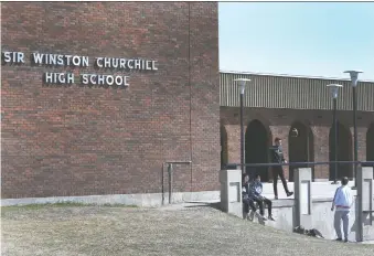  ?? BRENDAN MILLER ?? Winston Churchill High School is facing a COVID outbreak with 25 total cases as of Tuesday.